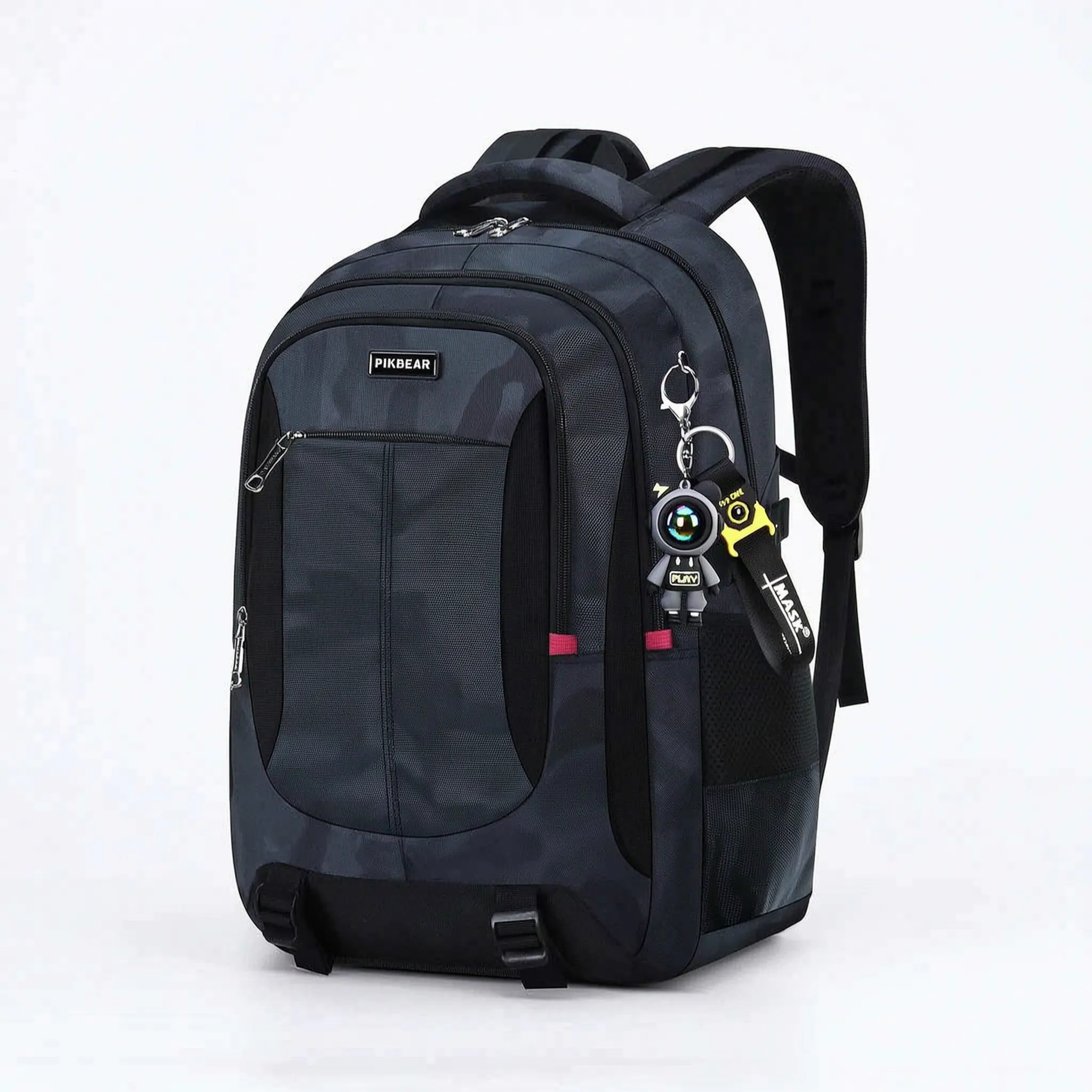 Zaino scolastico multitasche con porta pc 16 pollici, ergonomico per ragazzi, per superiori e viaggio - Grigio scuro