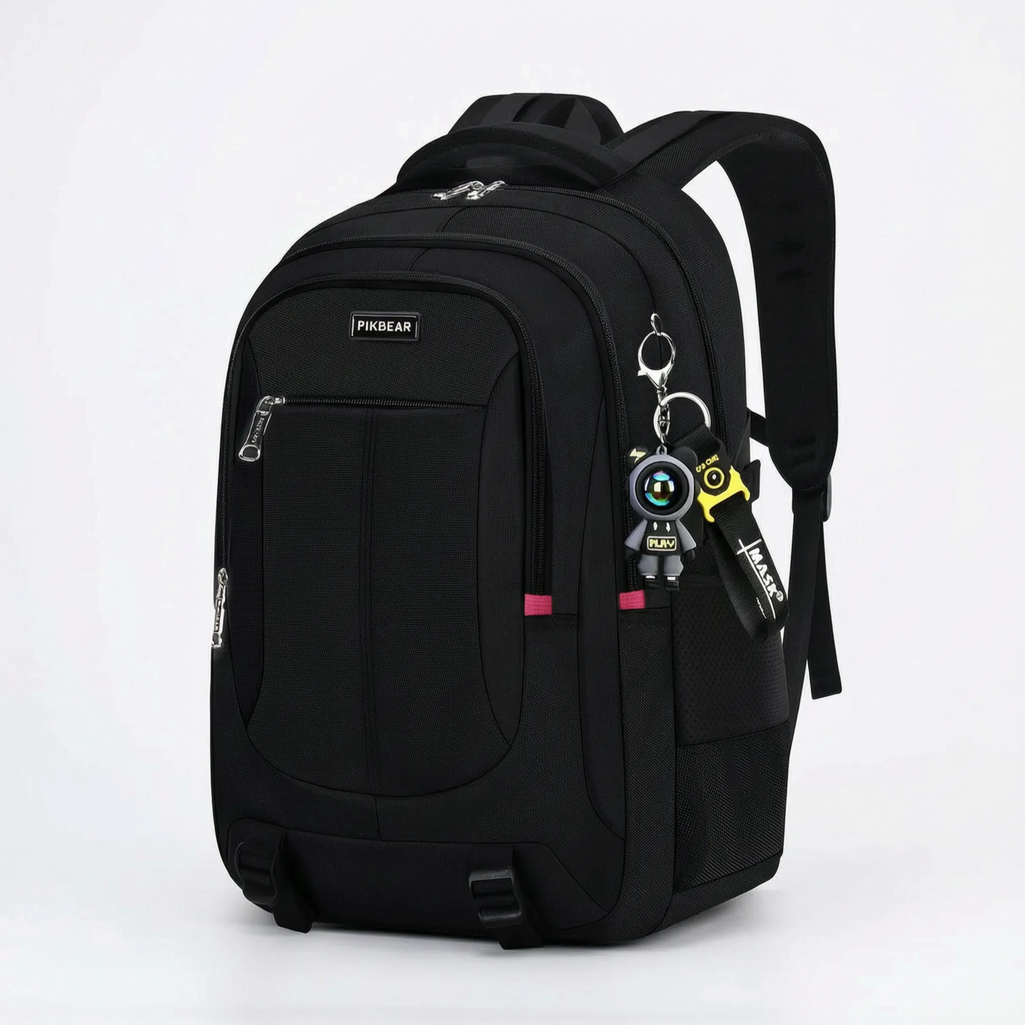 Zaino scolastico multitasche con porta pc 16 pollici, ergonomico per ragazzi, per superiori e viaggio - Nero